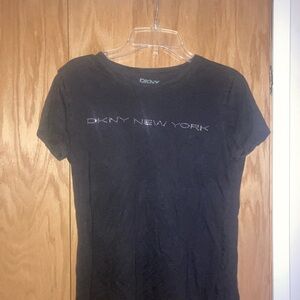 DKNY Black Tee with Embellished Logo